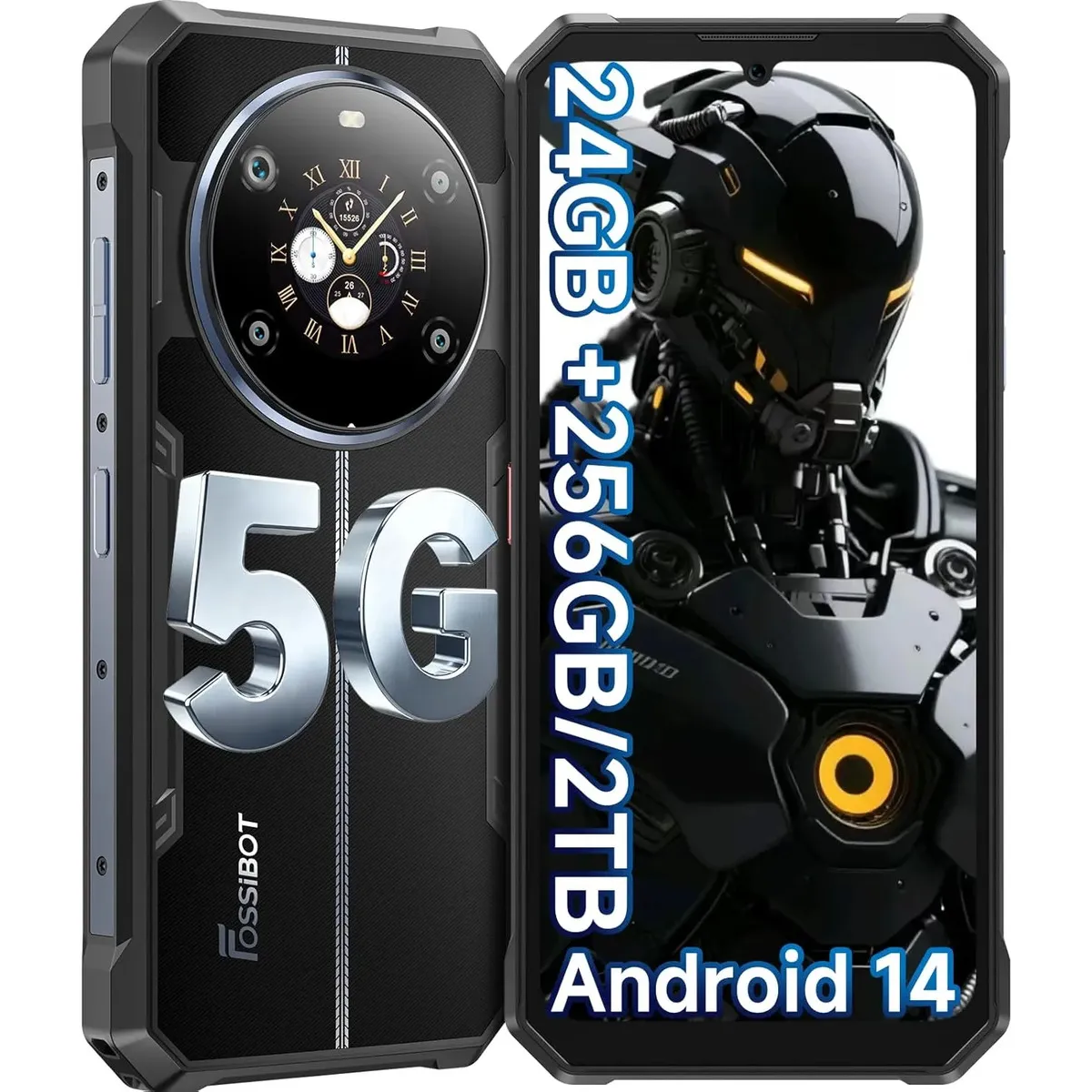Fossibot F109 スマートフォン 8 ギガバイト 256 ギガバイト 5 グラム頑丈な電話 10600 mAh 6.745 "ディスプレイ 50MP Camra デュアルスクリーン顔ロック解除 Android 14 NFC