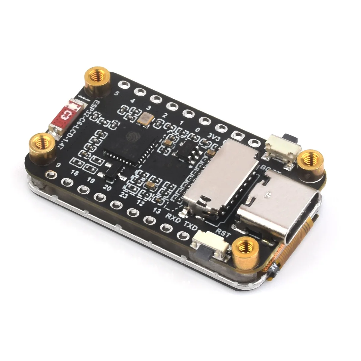ESP32-C6 開発ボード 1.47 インチ LCD ディスプレイ オンボード RGB MicroSD カード スロット WiFi 6 マイクロコントローラー用
