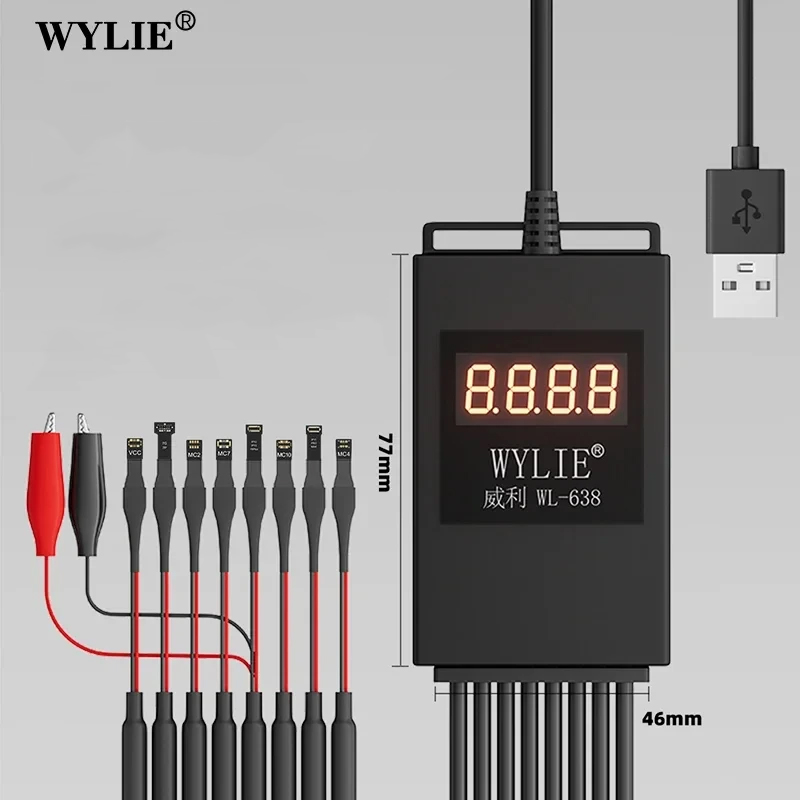 WYLIE WL-638 スマート電源ケーブル自動フィルタリング高リフレッシュレート IPhone 15 PM Android 携帯電話修理ツールに適しています