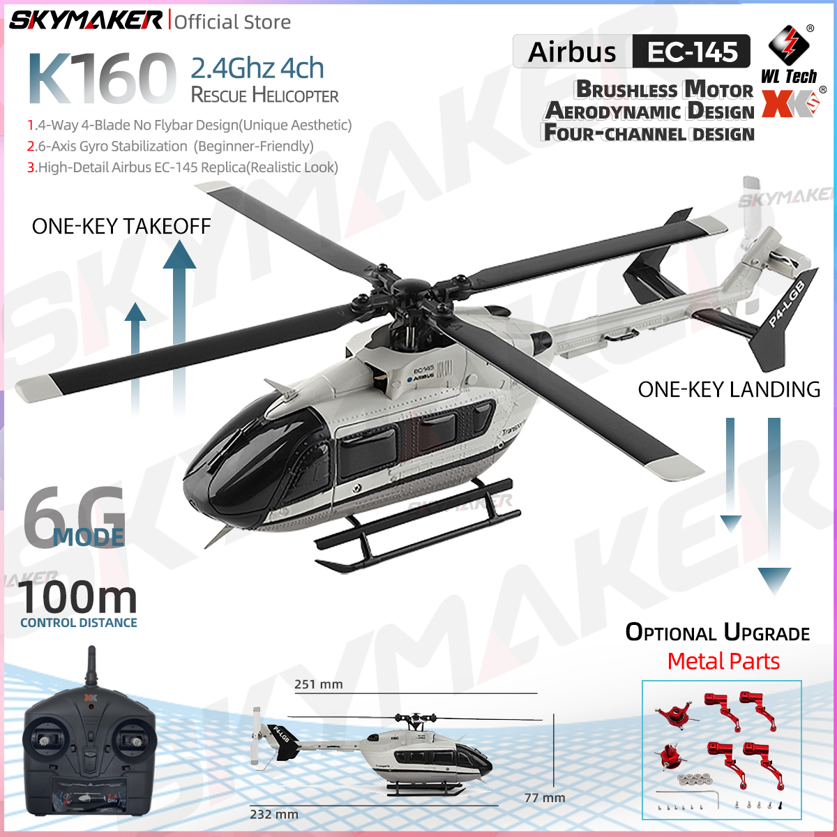 WLtoys K160 RC ヘリコプター 2.4 グラム 6 軸ジャイロスコープ 4CH 高度保持オプティカル フロー リモコン ヘリコプターのおもちゃ子供用ギフト