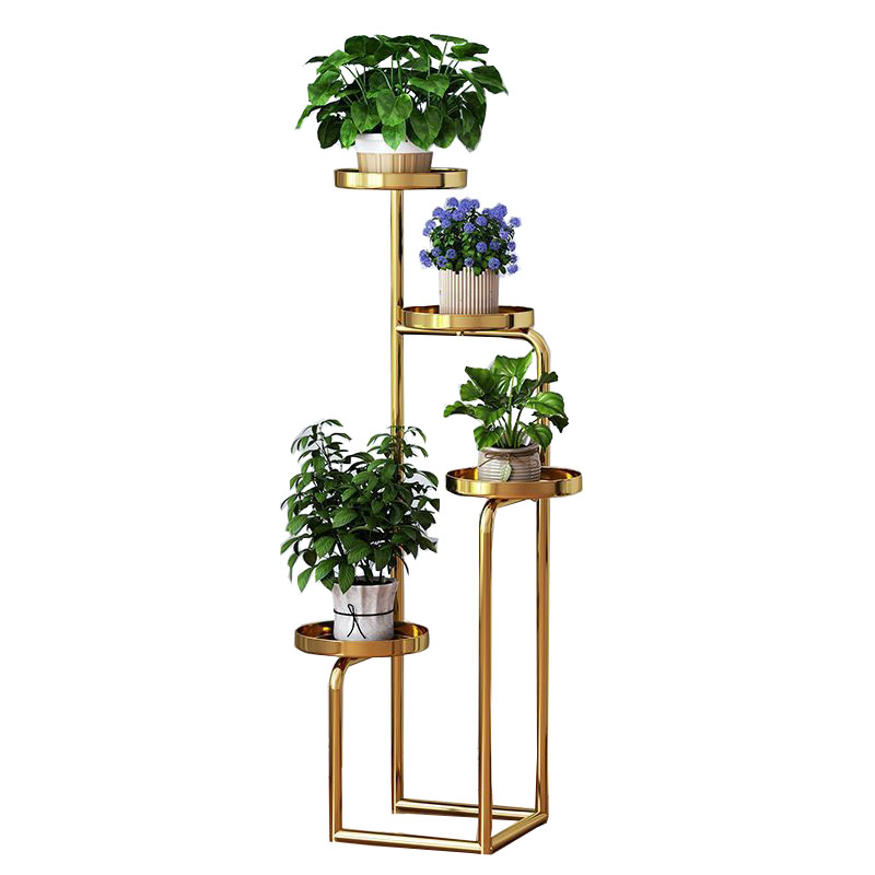 ライト高級金属鉄植物棚バルコニー植物スタンドゴールドディスプレイラック花リビングルーム植木鉢スタンド