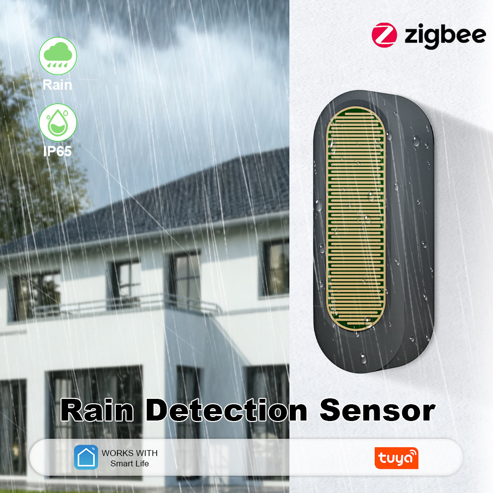 Zigbee Tuya レインセンサースマート屋外雨検出 IP65 防水漏水センサーワイヤレススマートライフアプリ制御