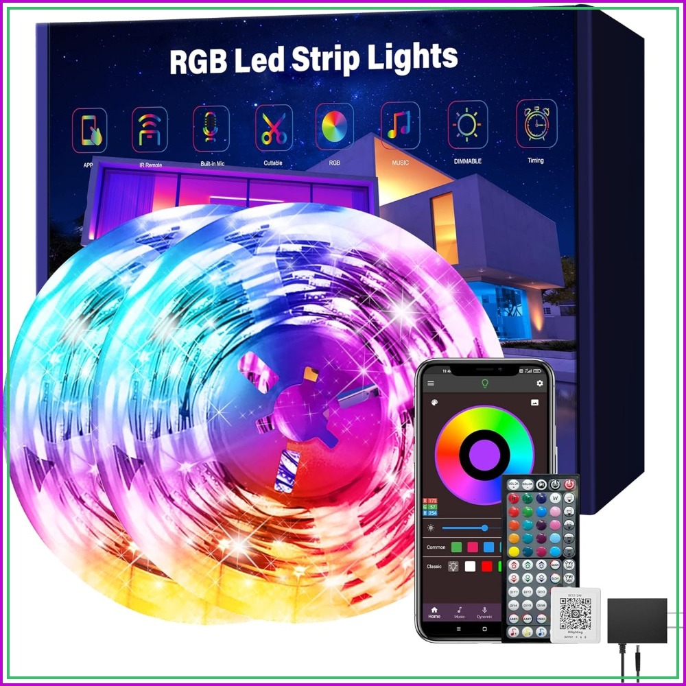 Music Sync RGB LED ストリップ ライト 150 フィート (2 ロール)、アプリ