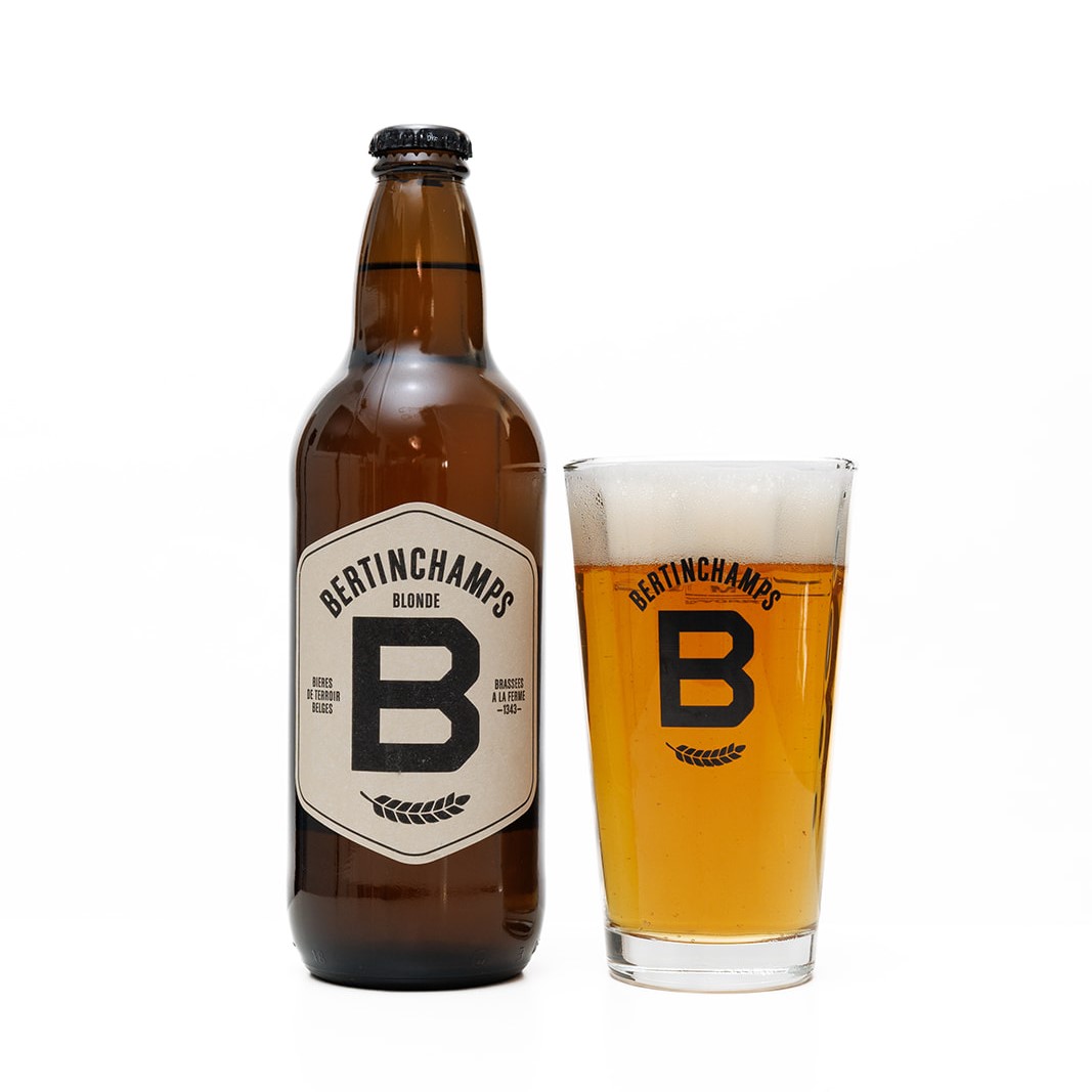 パック 20 X 50 Cl ブロンド エール ビール ベルティンシャン ベルギー ブルワリー ライト カラー 6.2% ABV ホワイト ラベル ボトル