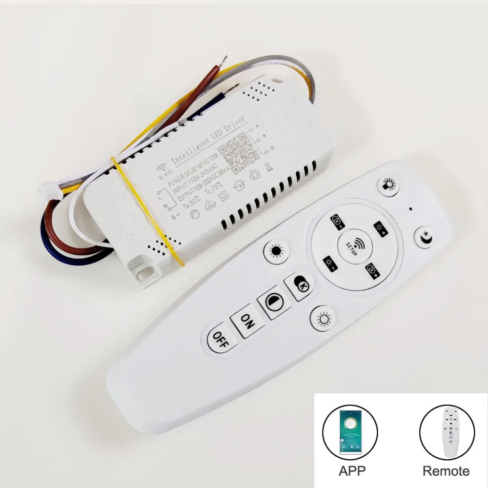 アプリ制御 LED ドライバー 2.4 グラムリモートインテリジェント LED トランス 12-24 ワット 40 ワット 80 ワット 120 ワット 360 ワット調光可能な色変更可能なシャンデリア
