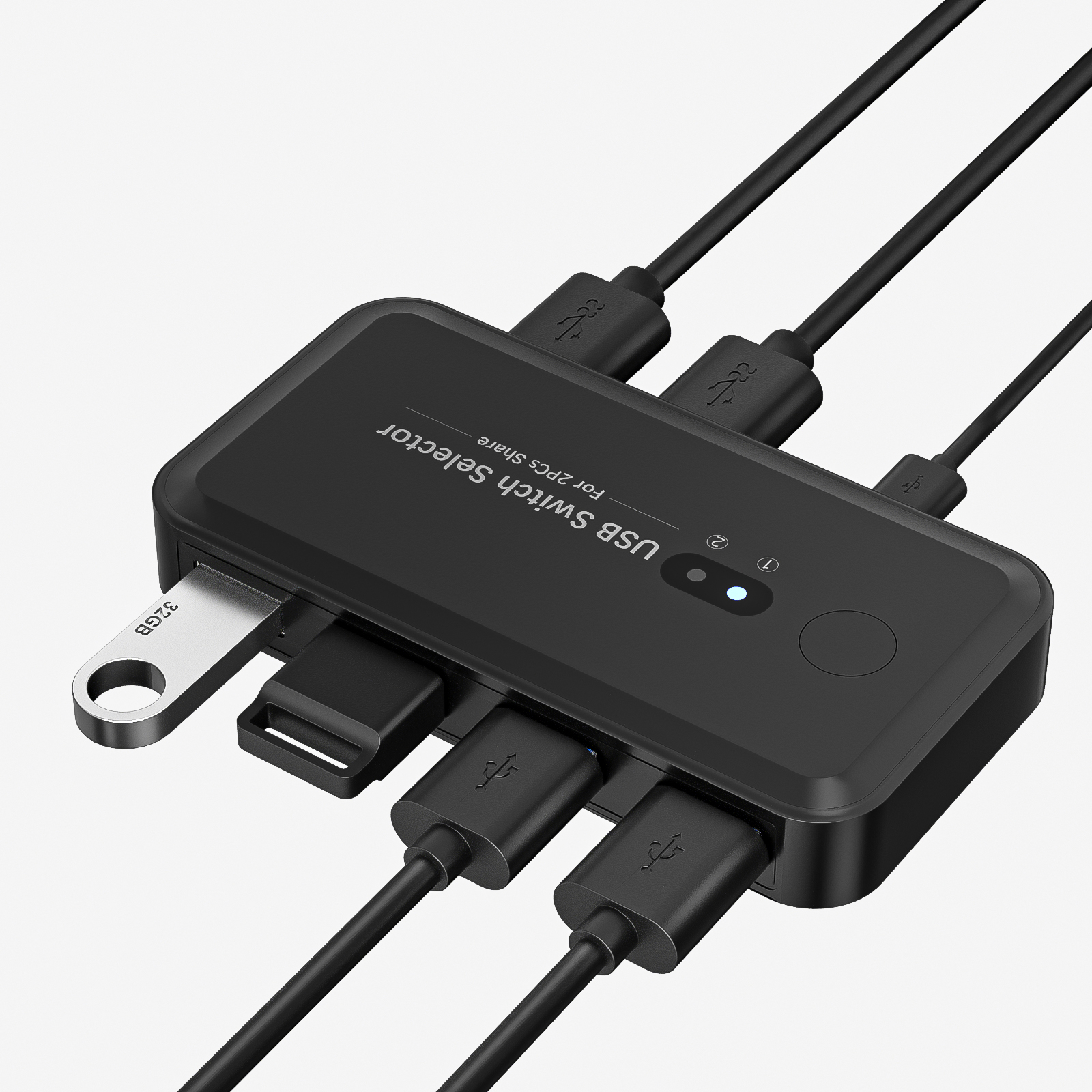 USB KVM スイッチアダプタ USB 3.0 スイッチャー 2 入力 4 出力 USB スイッチ KVM スイッチャープリンタ共有用コンピュータキーボード