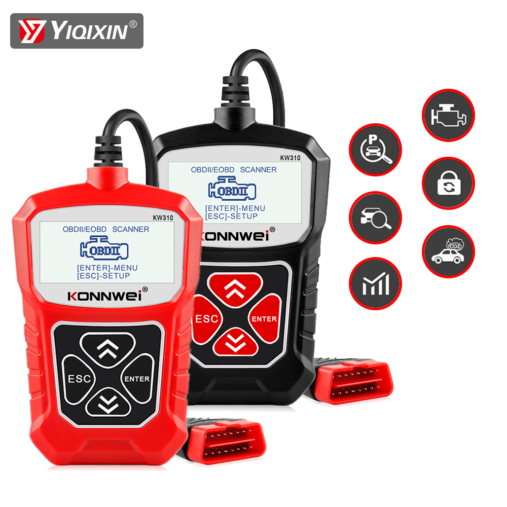 KONNWEI KW310 OBD2 車診断スキャナツール自動車故障コードリーダーチェックエンジンランプリセットサービスライブデータロシア
