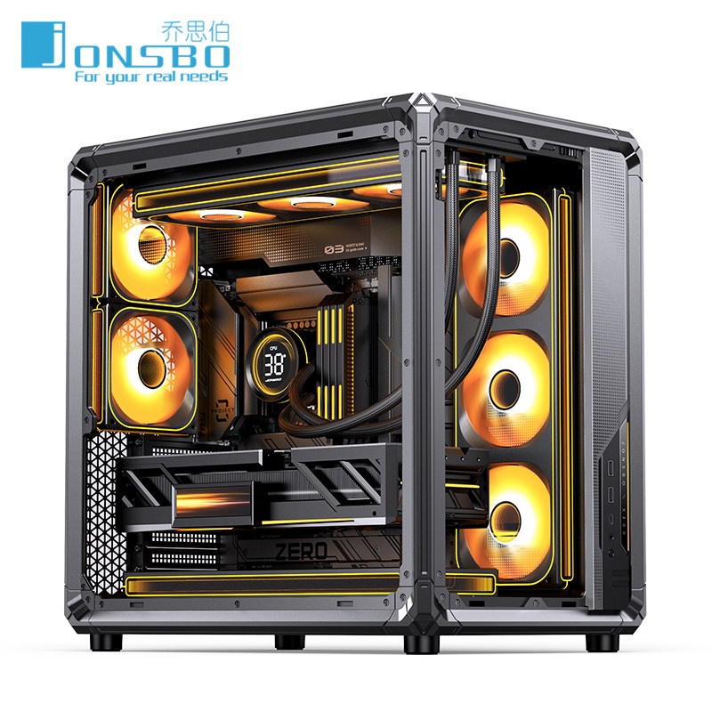 Jonsbo X400 ATX/M-ATX コンピュータケースダブル透明シービュールームゲームケースサポート 360 水冷/バックプラグ ARGB 照明