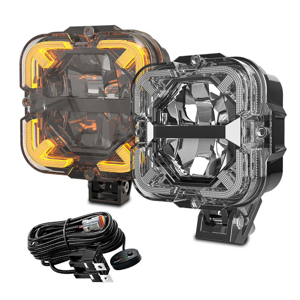 スーパーアンバー Drl Led ワークライトバー車ジープラングラー 12v Led スポットライト補助ライト Lada Niva オフロードトラック SUV ATV