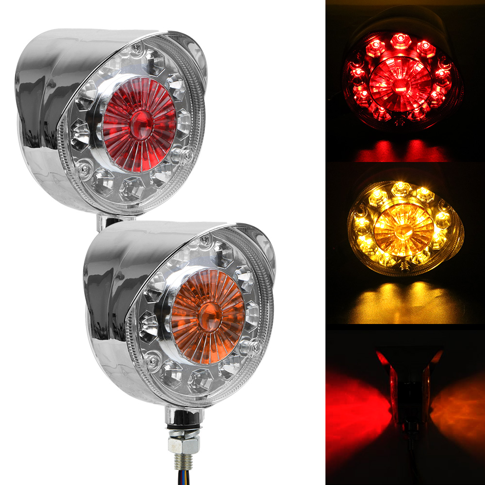 トラック車トレーラートラクターバスボート両面ストップライト赤/黄色サイドマーカーライト 24V LED ターンシグナルライト