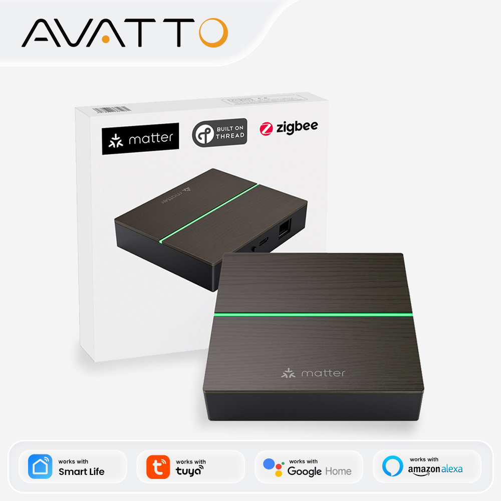 AVATTO Matter スマート有線ゲートウェイ ハブ、ZigBee スマート ホーム ブリッジ リモート コントローラー サポート Tuya、HomeKit、Siri、Google Home、Alexa
