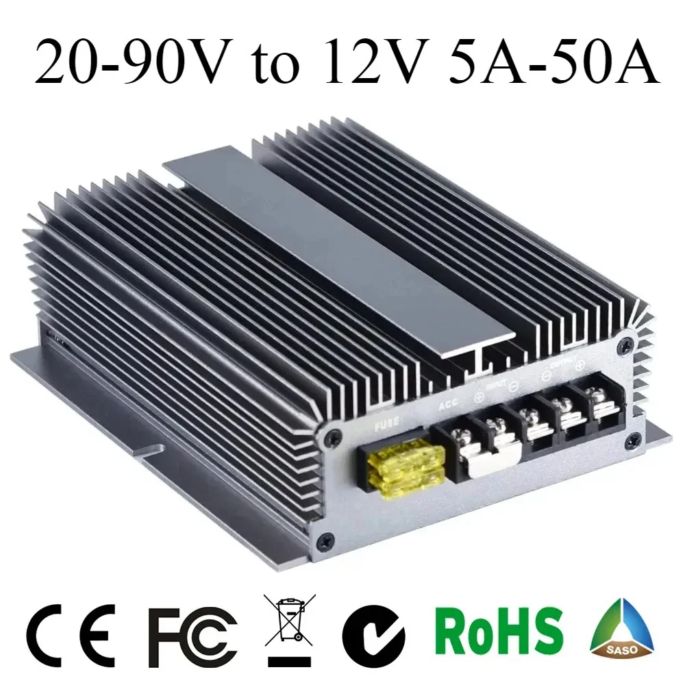 24V 36V 48V 72V に 12V DC 降圧コンバータゴルフカート電圧低減器 20-90V に 12V 5A-50A 変圧器車の電源 CE