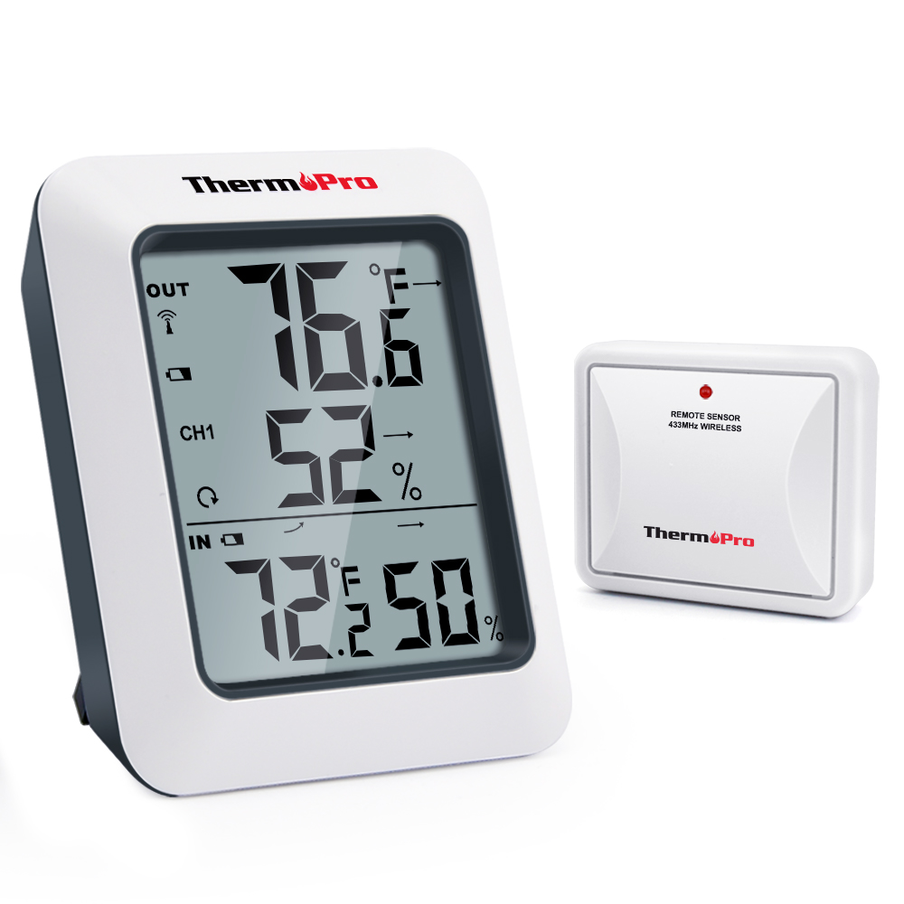 ThermoPro TP60C 60 メートルワイヤレスデジタルルーム屋内屋外温度計湿度計気象ステーション家庭用