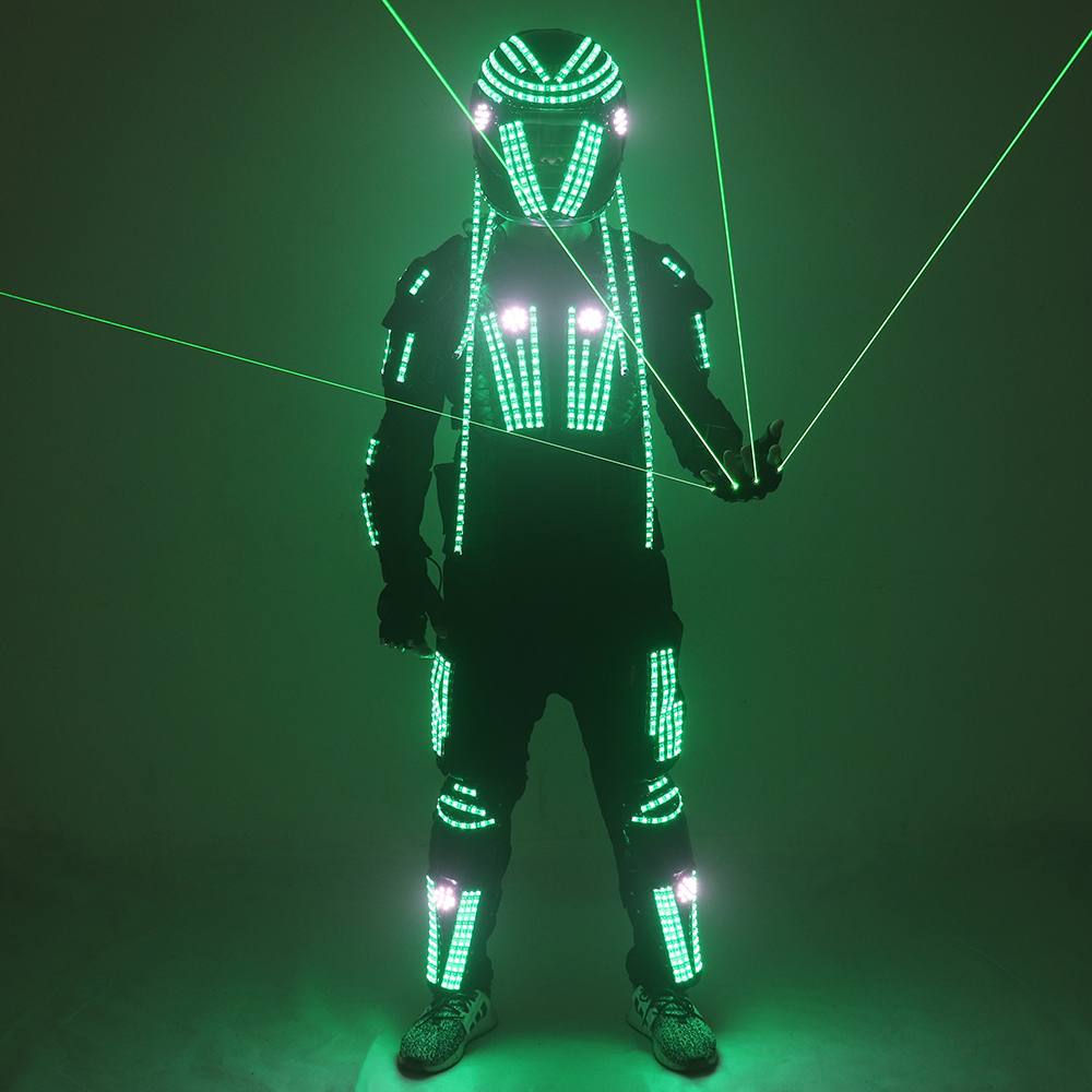 新しい LED 発光鎧服光る衣装クリスマスハロウィンライトアップジャケットダンスパフォーマンス LED ロボットスーツ