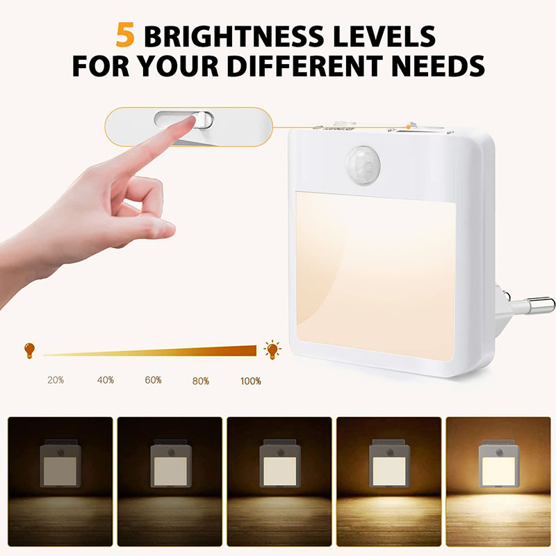 EU US UK AU プラグ PIR ナイトライト LED 1.6 ワット 100-240V 調光可能なスリープライトナイトライト電球ウォームホワイト 2700K ウォークセンシティブライト