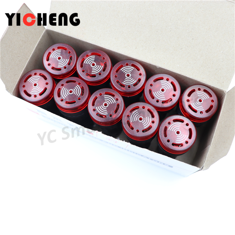 10 個赤緑黄 LED フラッシュアラームインジケータライト信号ランプフラッシュブザー DC 12V 24V AC 110V 220V 22 ミリメートル AD16