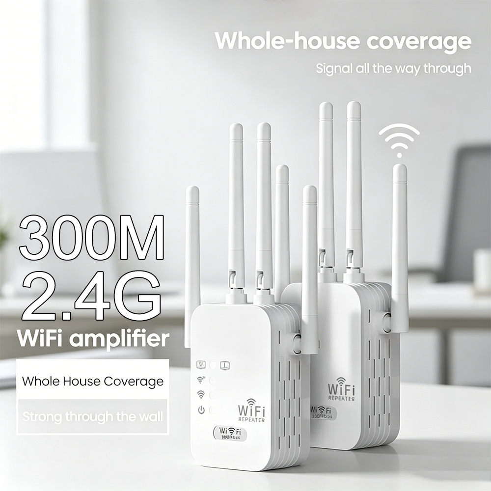 300Mbps 2.4G WiFi エクステンダー長距離ワイヤレスリピーター 802.11N 信号ブースターアンプホームネットワークルーター