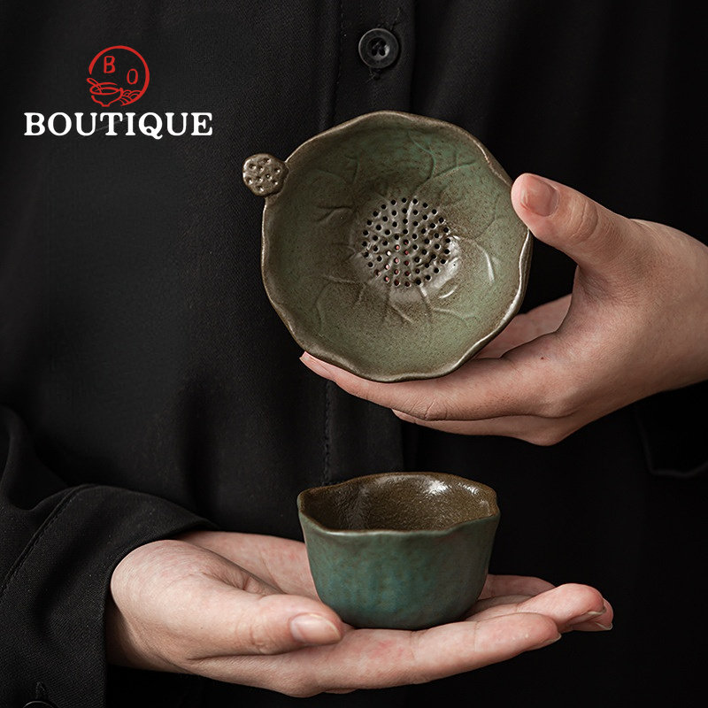 蓮の葉茶注入器日本の窯チャン茶こし清渓茶フィルターセラミックフィルターグループティーインターバルカンフーティーセット