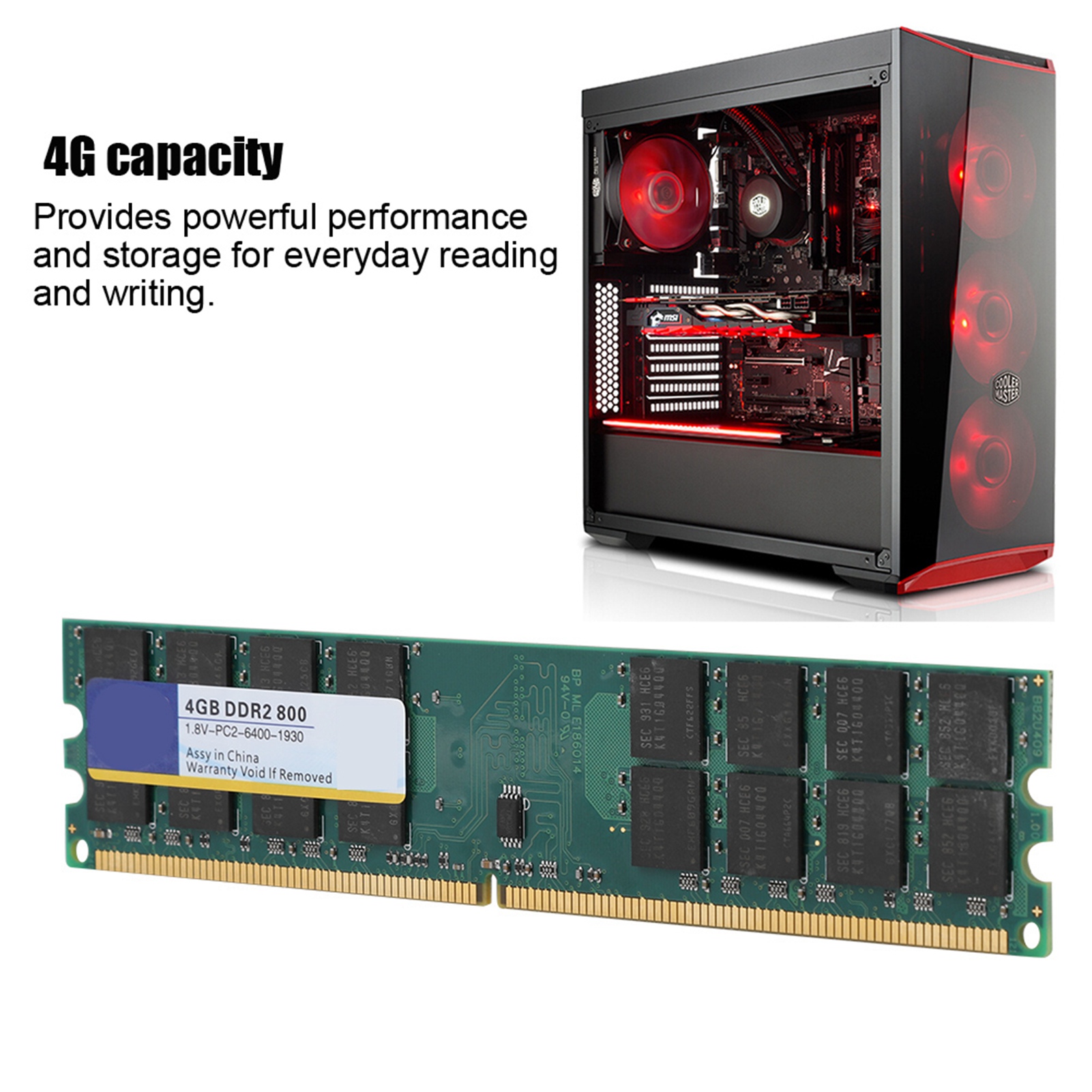 Xiede 800MHz 4GB 240ピン RAMメモリ DDR2 PC2-6400 デスクトップコンピュータ用 AMD 1.8V
