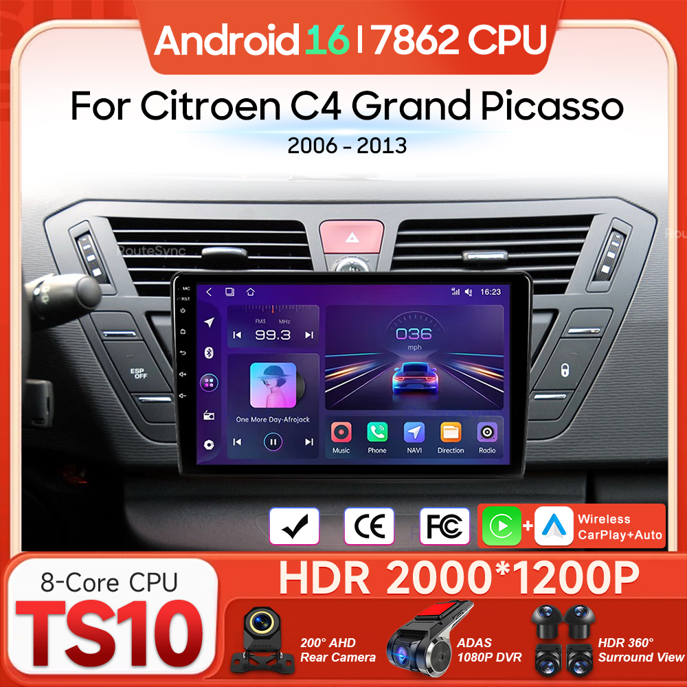 Android シトロエン C4 グランドピカソ 2006 2007 2008 - 2013 車のマルチメディアプレーヤー Carplay 自動ラジオビデオステレオナビゲーション GPS