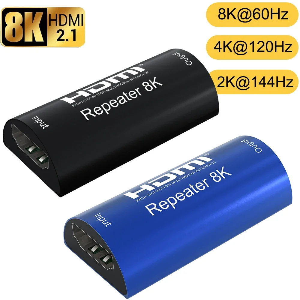 8k リピーター 30 メートル 8K@60Hz 4K@120hz HDMI ケーブルエクステンダー信号リピーターアンプブースターアダプター HDMI 2.1 HDR 3D ビデオコンバーター