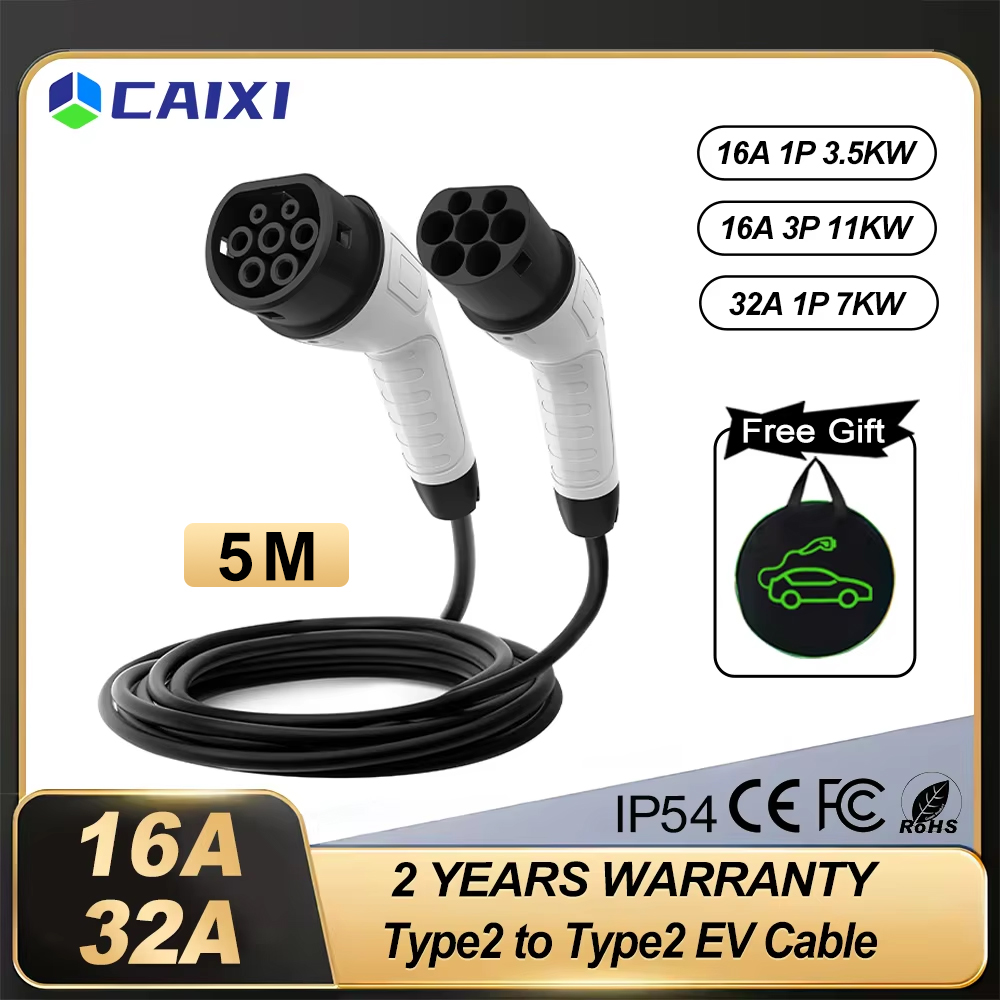 CAIXI 16A 32A 11kW タイプ 2 からタイプ 2 EV 充電ケーブル IEC 62196-2 電気自動車充電コード電気自動車用車ケーブル