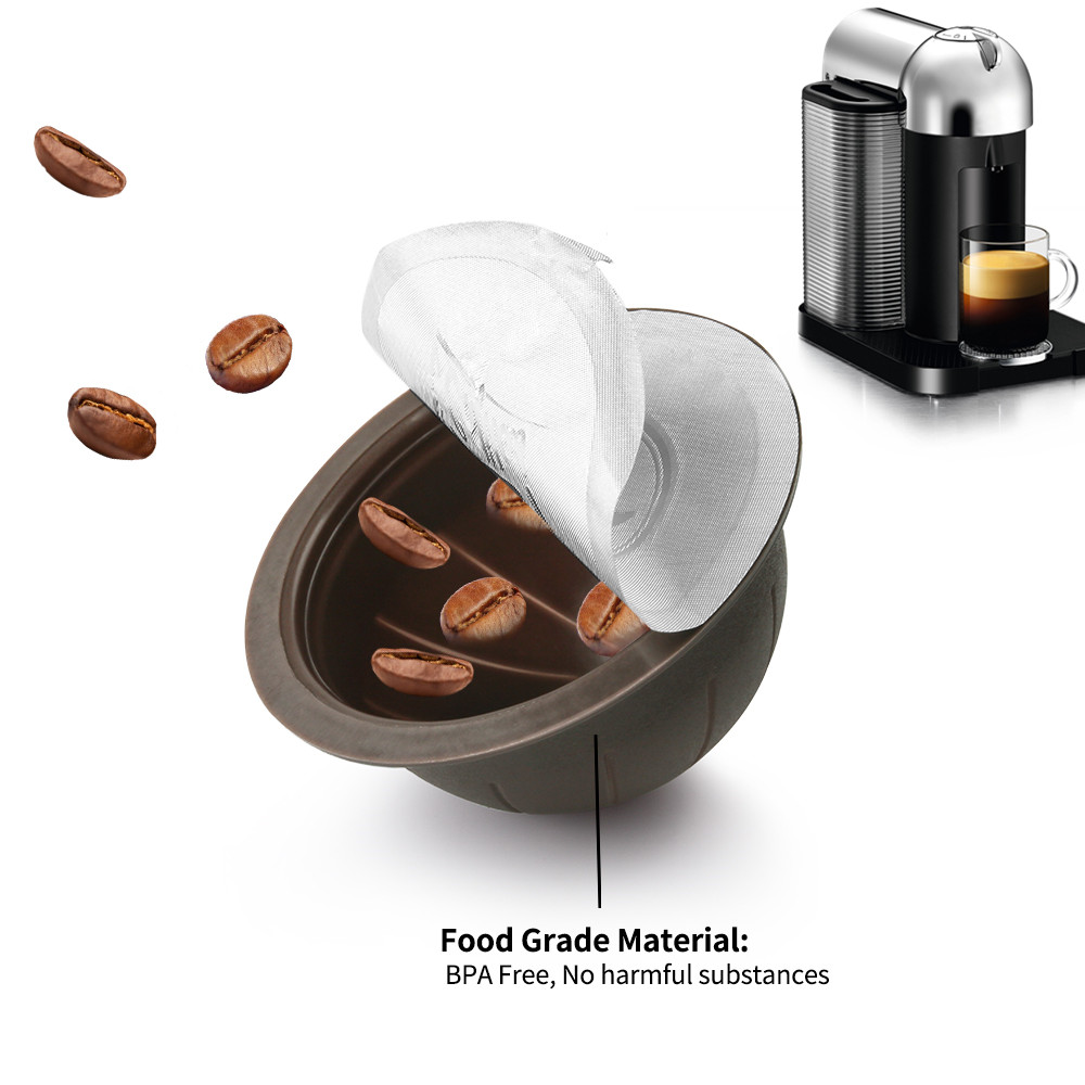 詰め替え可能な VertuoLine コーヒーカプセルポッド、再利用可能な Vertuo カプセル、Nespresso Vertuo コーヒーマシンに対応