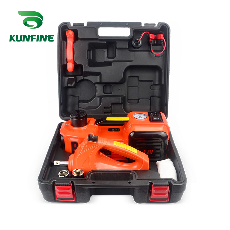 12V 5Ton 車電動タイヤリフティングカージャッキ油圧空気 Infatable 車のフロアジャッキインパクトレンチとタイヤゲージエアポンプ