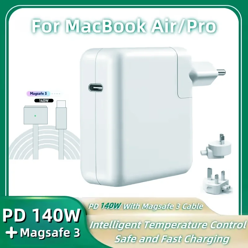 PD 140W Magsafe 3 ケーブル付き USB-C 急速充電器 MacBook Air/Pro シリーズ用、安全で便利な PD 急速充電電源アダプター
