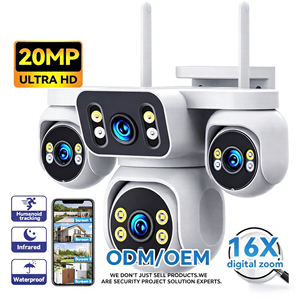 20MP 自動追跡ワイヤレス CCTV 4 レンズカメラネットワーク PTZ 屋外監視 Wifi 360 インテリジェンスセキュリティカメラ