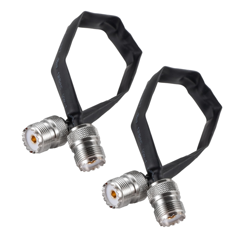 B92B-SO239 UHF メス - UHF メス 2 個フラット同軸ケーブル 50 オーム ドア/窓パススルーピグテール