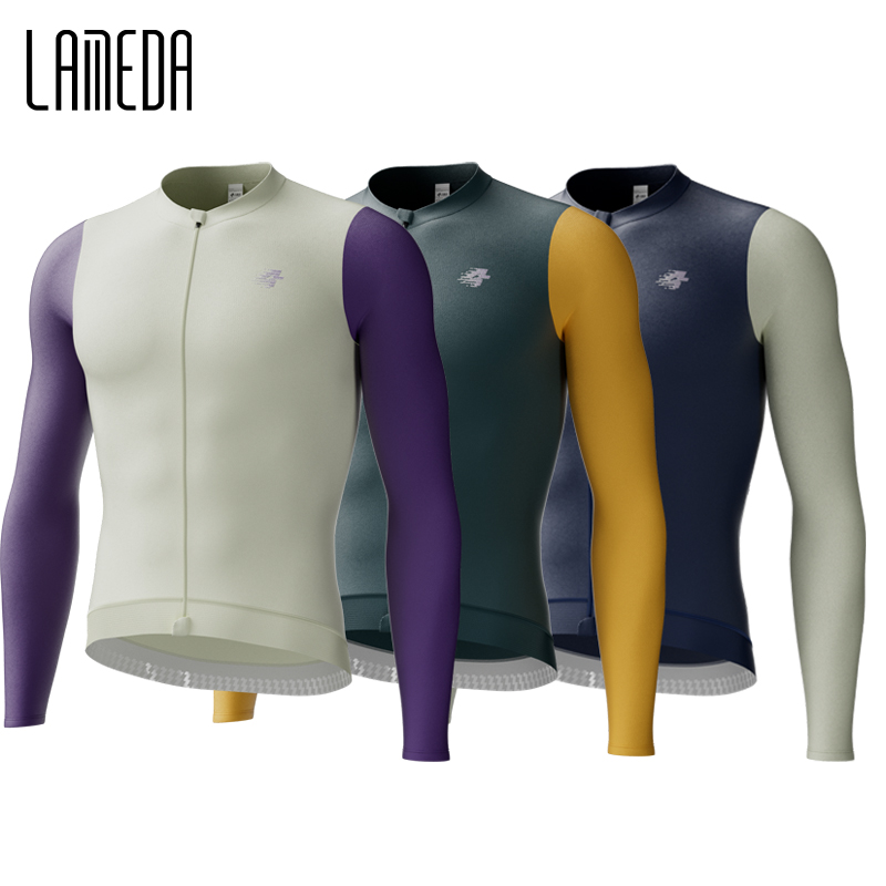 LAMEDA メンズ プロフェッショナル ロードバイク サイクリング ジャージ 速乾性 快適 長袖 バイク ジャージ ポケット付き MTB 衣類 男性用