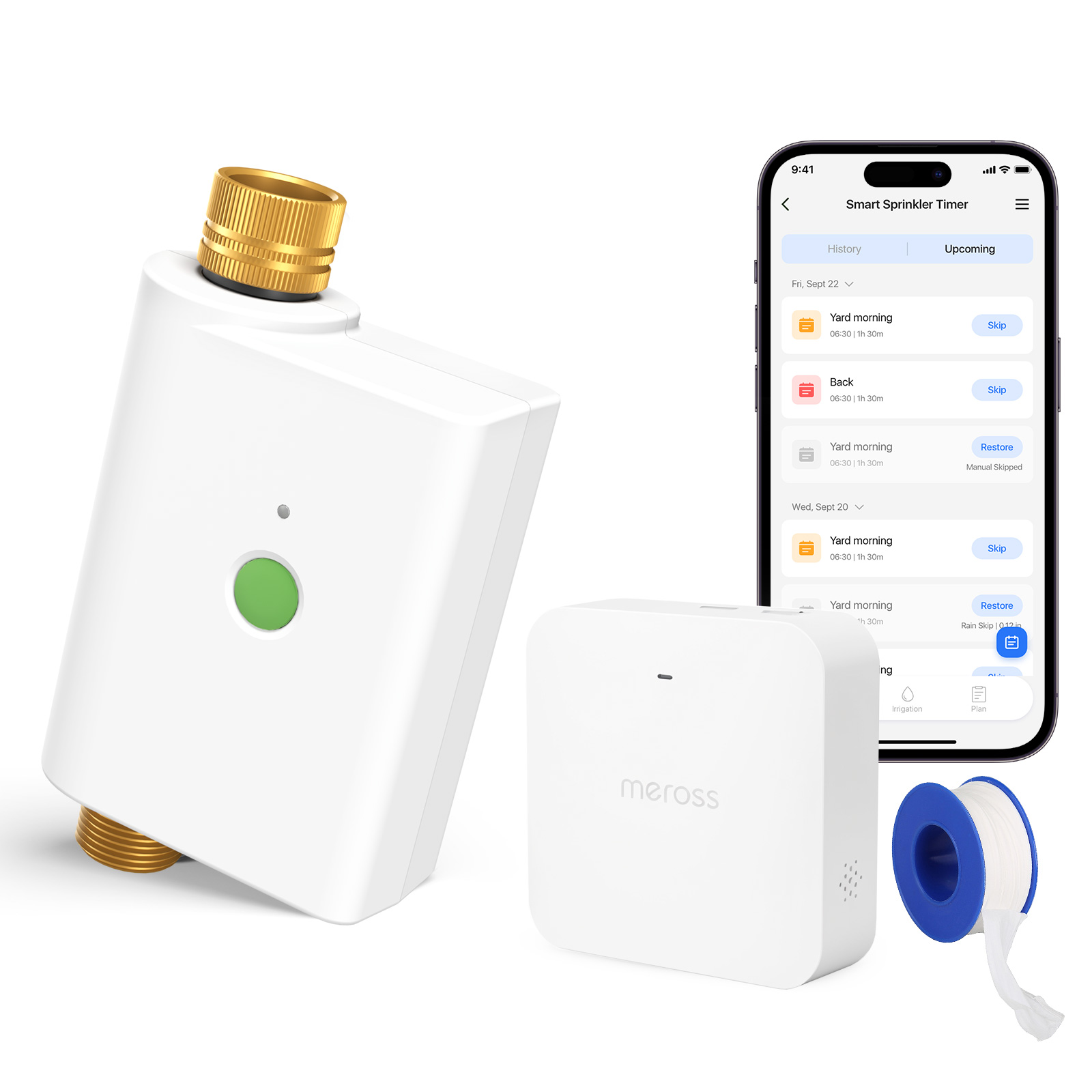Meross Smart EU/AU スプリンクラー タイマー Wifi ホース蛇口タイマー 真鍮付き 追跡付き