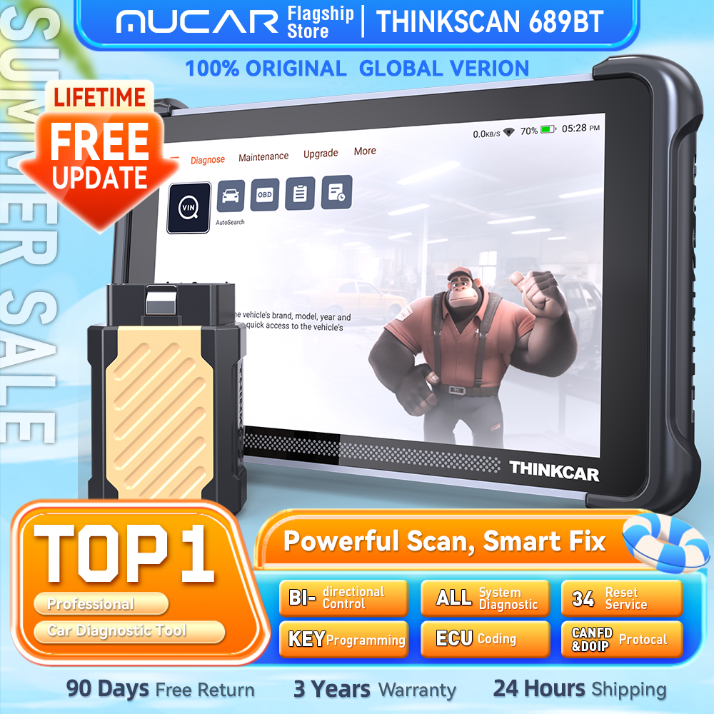 THINKCAR THINKSCAN 689BT プロフェッショナルキープログラマー自動車診断ツール双方向 Obd ECU コーディング CANFD DOIP 34 リセット