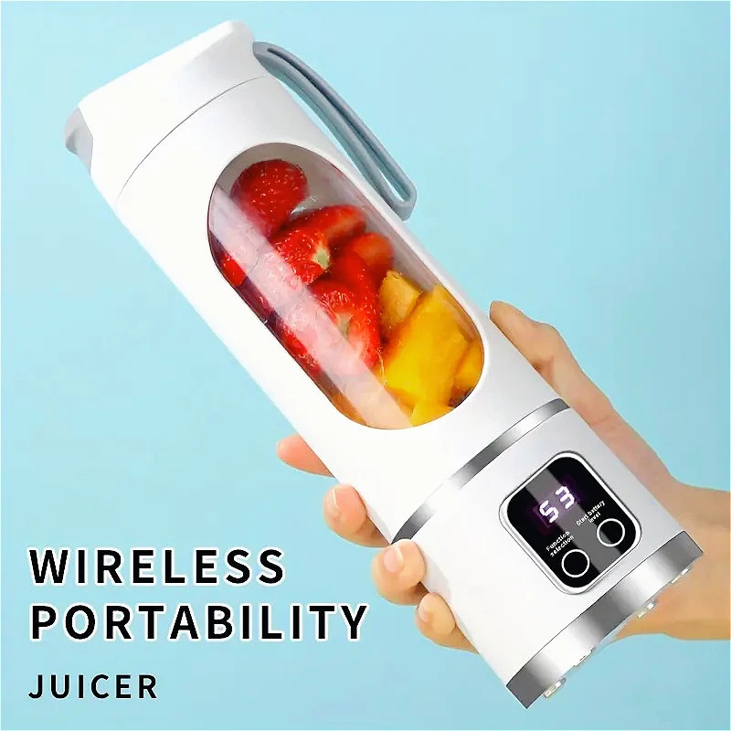 ブレンダージューサーポータブル電気ジューサー 450 ミリリットル 8 ブレードトラベルジューサーマシン充電式シェイクスムージーブレンダーフレッシュジュースカップ
