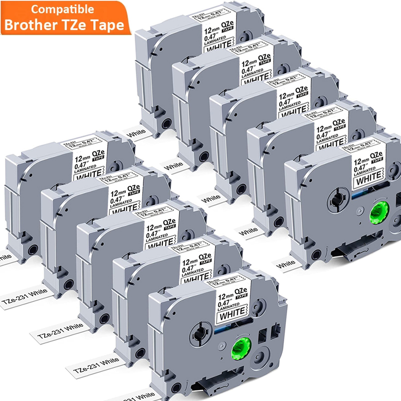 10 パック 5 パック TZE231 ラベルテープ 12 ミリメートル tze231 と互換性ブラザーテープ 12 ミリメートル tze-231 ブラザーラベルプリンタ PTH110 PTD600 P710BT