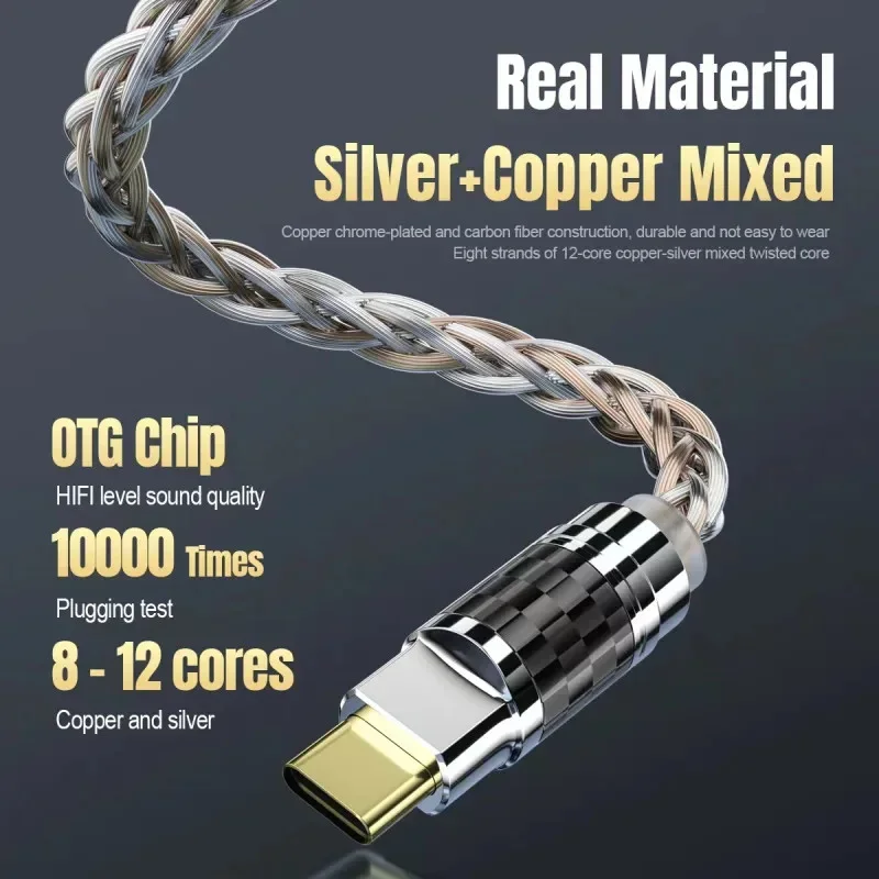 OTG タイプ C マイクロ USB ヘッドフォンオーディオケーブル Hifi アダプタ 4N 純銀線アンプサウンドカード USB C データケーブルコンバータ