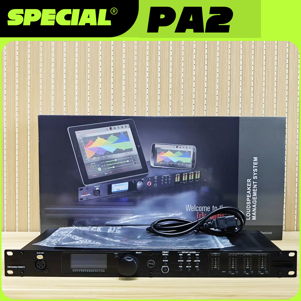 PA2 2 入力 6 出力ステージオーディオプロセッサーオリジナルソフトウェアプロオーディオドライバーラックプロフェッショナルスピーカーオーディオプロセッサー