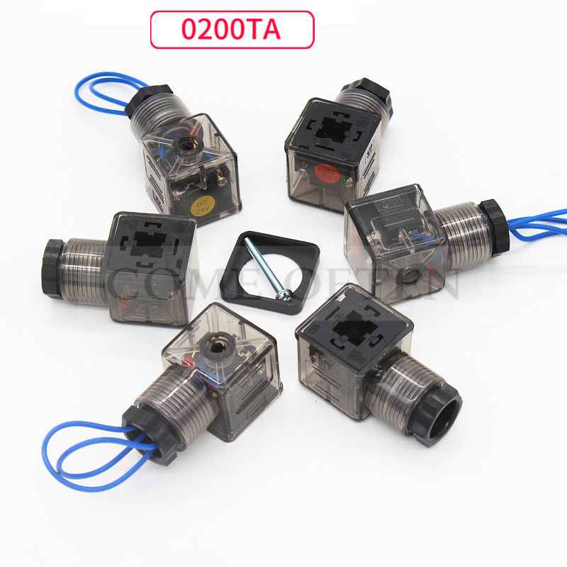 DIN43650A 油圧電磁弁プラグジャンクションボックスライト 220v 24v 透明ブラウン 0200ta 空気圧アクセサリー