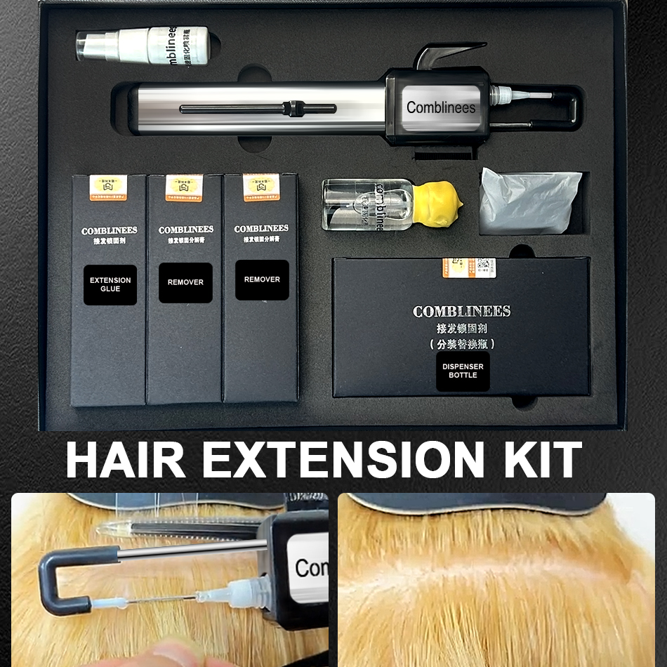 Comblinees P1 ヘアエクステンション インストーラー セット アイスグルージェルで素早く安全に接続 V ライト不要サロンツール