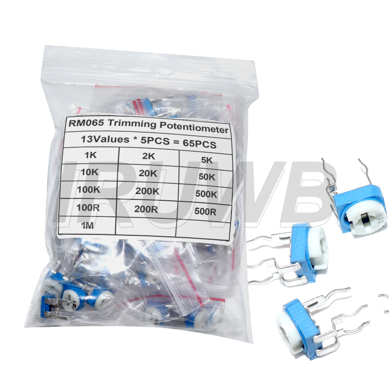 65 個新 RM-065 RM065 WH06-2 可変抵抗器盛り合わせキット 13 タイプ * 5 個トリミングポテンショメータ 100R-1M