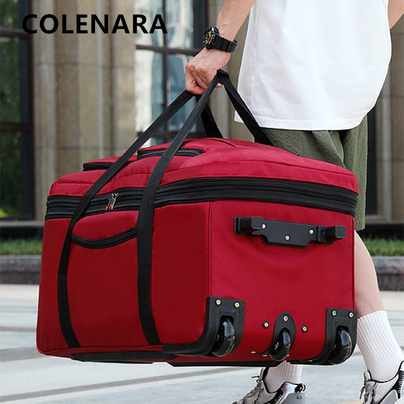 COLENARA スーツケースオックスフォード布男性トロリーバッグ大容量女性の屋外旅行ビジネスオーガナイザーバッグローリング荷物