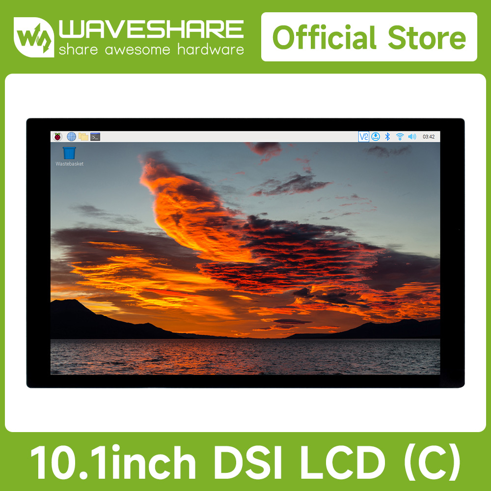 Waveshare 10.1 インチ静電容量式タッチディスプレイ Raspberry Pi 用、1280×800、IPS、DSI インターフェイス、Raspberry Pi 5/4B/3B /3A をサポート