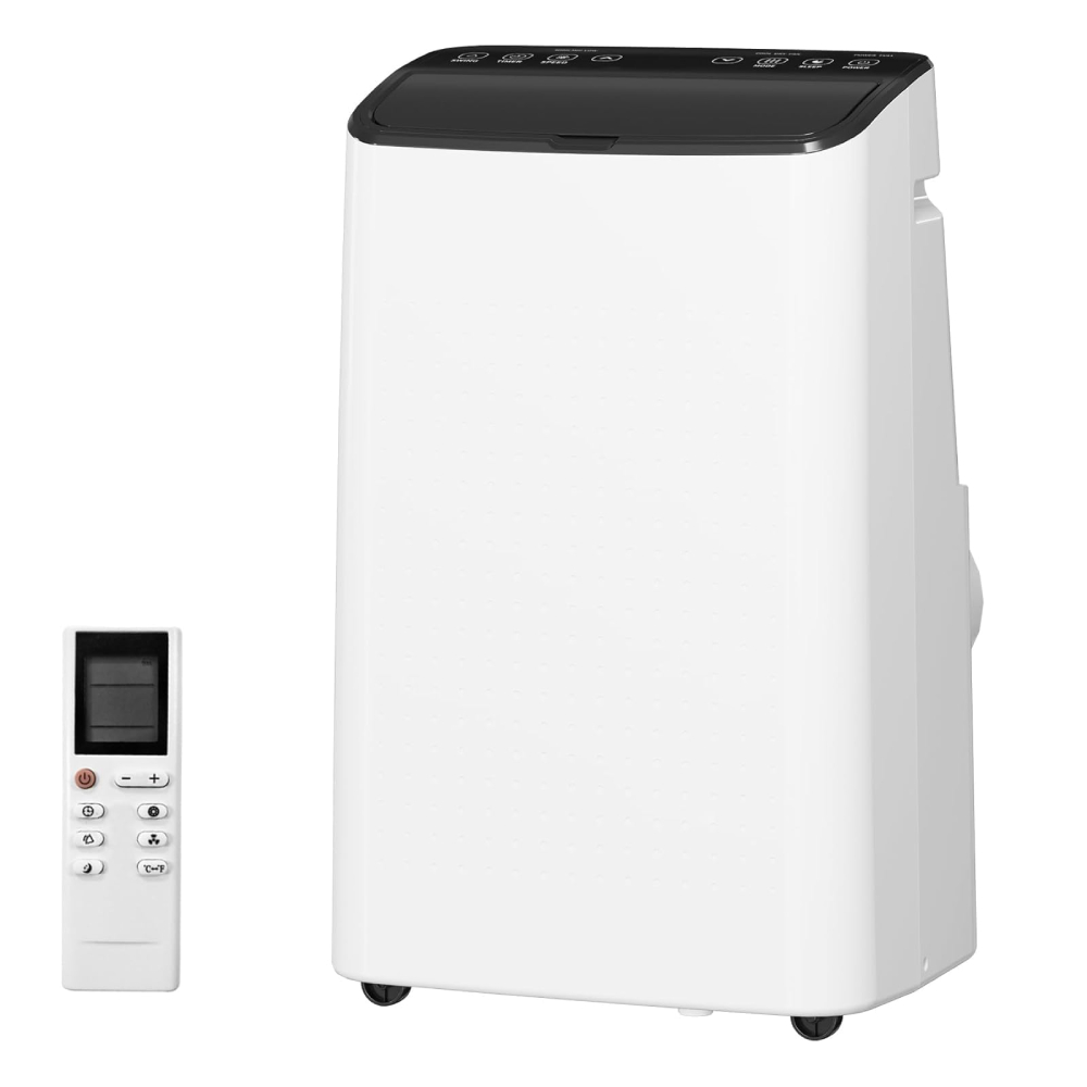 14000 BTU ポータブルエアコン、除湿機とファン付き 3-in-1 ポータブル AC ユニット、広い部屋オフィス寝室用に最大 750 平方フィート冷却、静かなスリープモード、リモート、ウィンドウキット、ブラックトップ