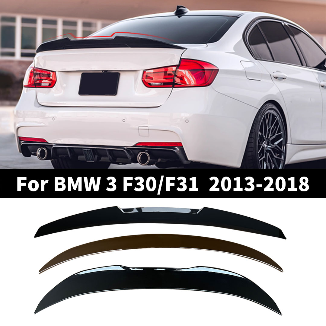 Bmw 3 シリーズ F30 F31 2013-2018 リアスポイラーリップウィンググロスブラックカーボンファイバー 335i 328i 330i 340i
