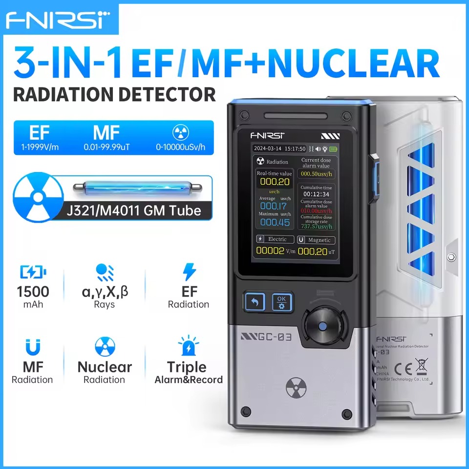 FNIRSI GC-03 3-IN -1 NR EF MF 検出ツール、電磁放射線検出器、環境モニタリング、汚染モニタリング