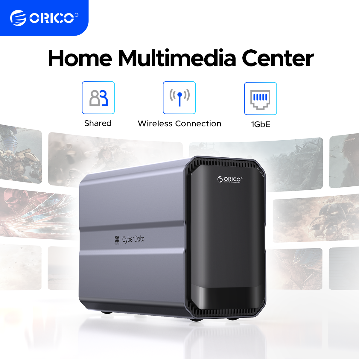 ORICO ホームストレージセンター 3.5 インチデュアルベイ Type-C NAS ホームマルチメディアセンター内蔵ハードドライブデータ暗号化リモートアクセス