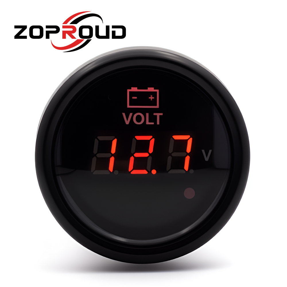 ZOPROUD 2インチ デジタル LED ボルトゲージ 12v/24v