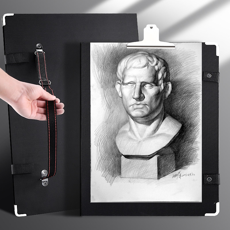 8Kスケッチ描画ボード ポータブルダブルショルダーアートバッグ収納フォルダーアウトドアスケッチ絵画ツール学生子供初心者向け