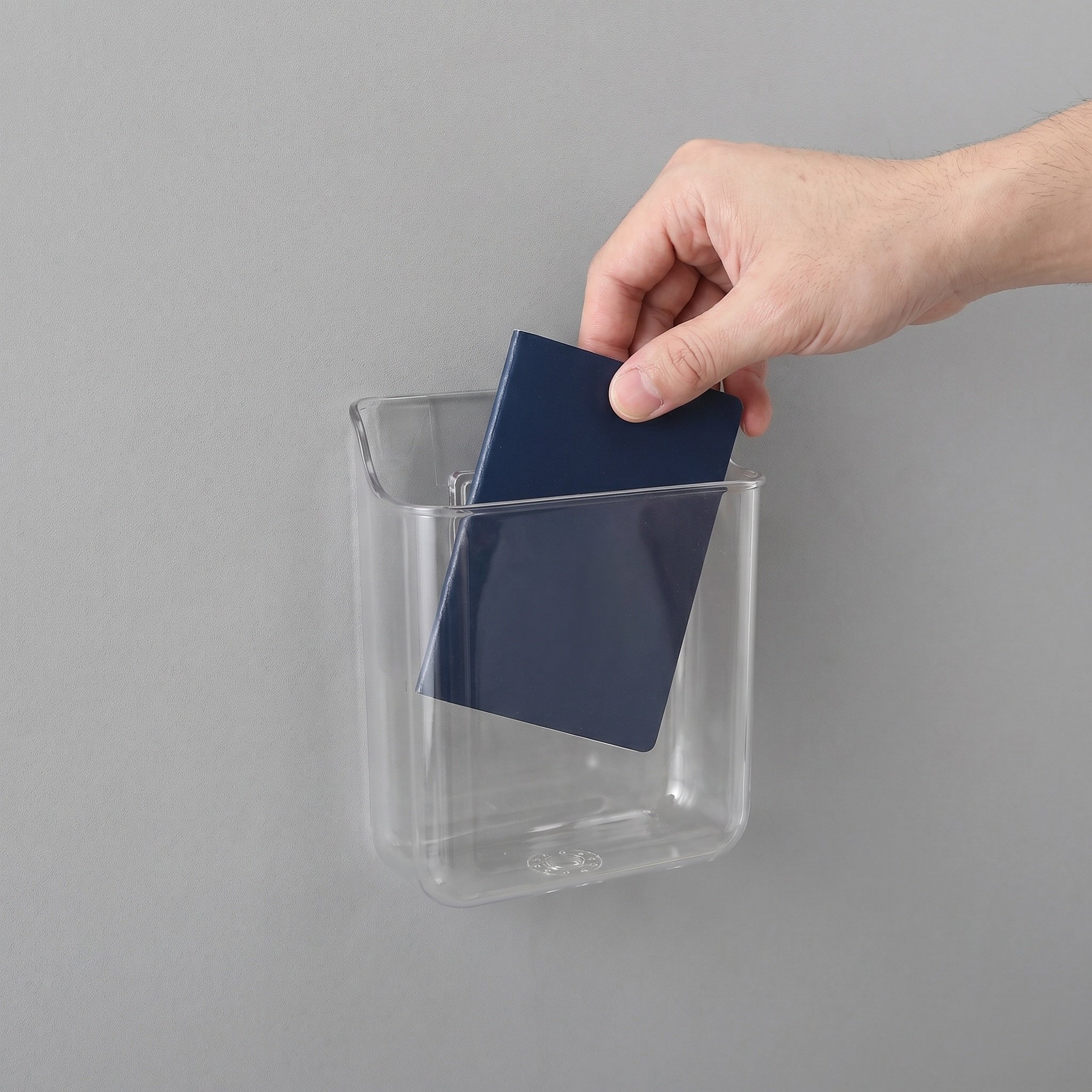 4 個壁掛けオーガナイザープラスチックファイルホルダーオフィス壁オーガナイザー Transparentstorage ラック穴あけ不要ファイル吊り下げメールボックス